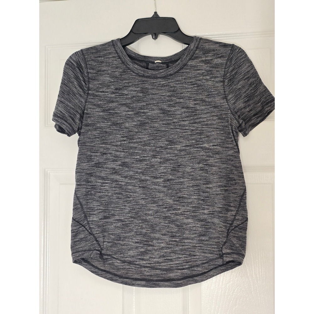 Lululemon Athletica Heathered Gray Short Sleeve Athletic Training Top Size 4